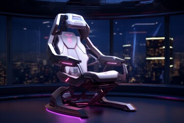 A Futuristic Office Chair in Front of a Window