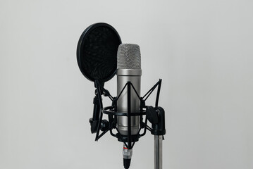 microphone in sound record studio