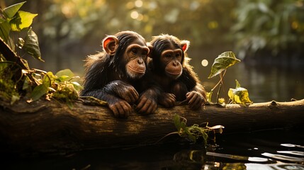 Chimpanzee consists - obrazy, fototapety, plakaty