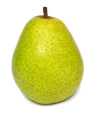 Green pear fruit isolated on white background