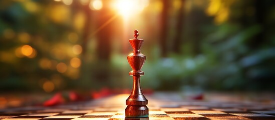 Chess pieces on the chessboard, business concept of leadership and success