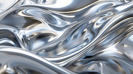 Abstract silver foil texture, liquid Metallic background