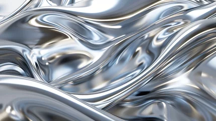 Foto op Plexiglas Abstract silver foil texture, liquid Metallic background © Vladimir