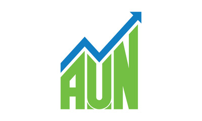 AUN financial logo design vector template.	