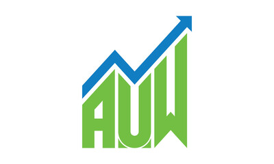 AUW financial logo design vector template.	