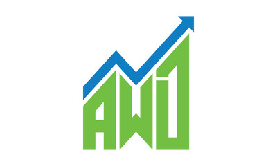 AWD financial logo design vector template.	