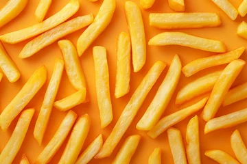 Stoff pro Meter background french fries flat top view © megavectors