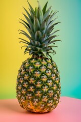 Pineapple on multicolored background
