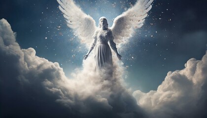 Angel int the sky, made from cloud dust