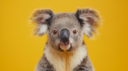 Naklejka premium A koala on a pastel background isolated