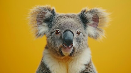 A koala on a pastel background isolated