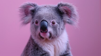 A koala on a pastel background isolated
