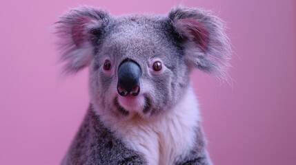 Obraz premium A koala on a pastel background isolated