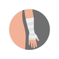 Hand with elastic bandage