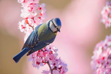 Blue Tit Amidst Almond Blossoms