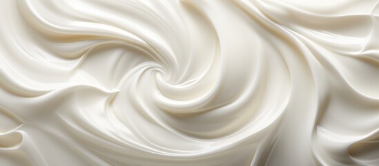 cream swirls on white background generate by ai