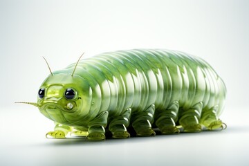 Green Worm . isolated on transparent