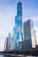 Fototapeta na wymiar The iconic buildings of the Chicago skyline