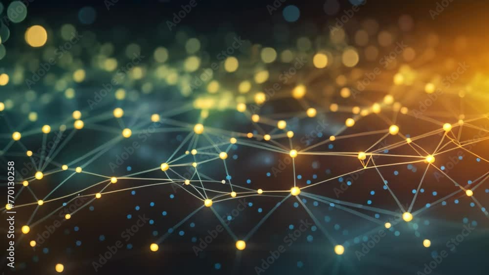 Poster Abstract technology background. Network connection structure. Big data visualization. 3D rendering, Abstract digital network background, technology and complex engineering concept, AI Generated