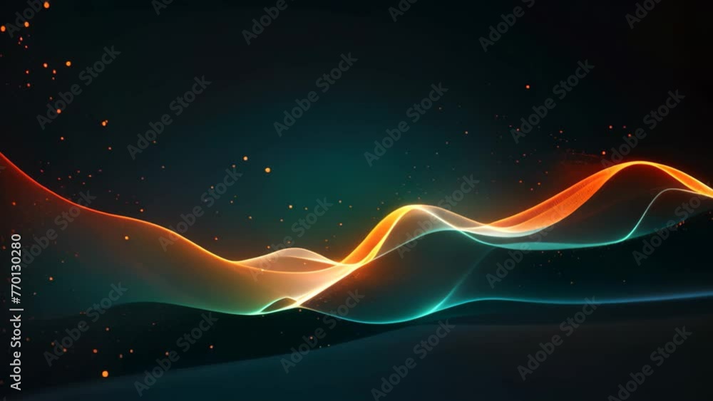 Poster abstract glowing particles wave. futuristic technology style background. vector illustration, abstra