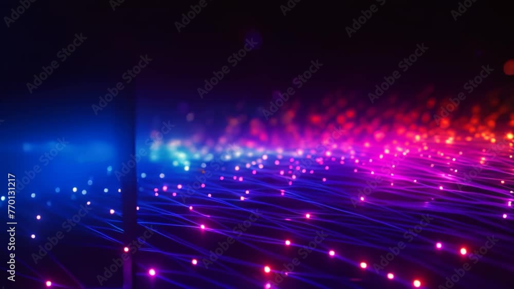 Poster futuristic technology wave background with glowing lines and bokeh, abstract technology and circuit 