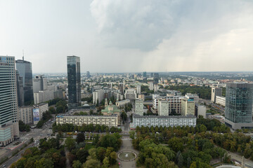 Panorama Warszawy widok z pałacu kultury  - obrazy, fototapety, plakaty
