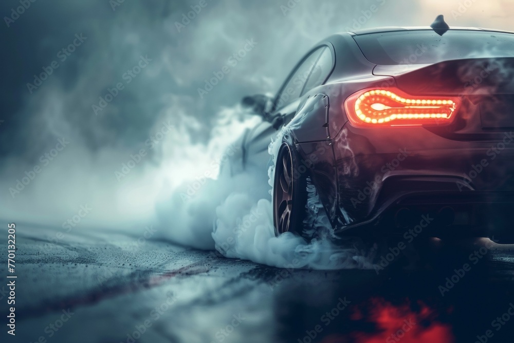 Poster drifting and racing concept. background with selective focus and copy space