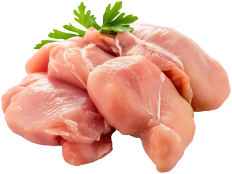 raw chicken fillets with leaf