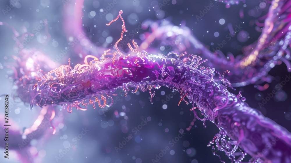 Poster 3d rendering of a nematodes digestive system displaying intricate structures such as the esophagus i