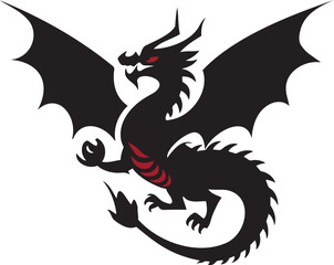 Dragon Silhouette Logo Template Vector