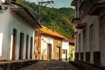 Beautiful antique streets of the Heritage Town of Honda located in the department of Tolima in...