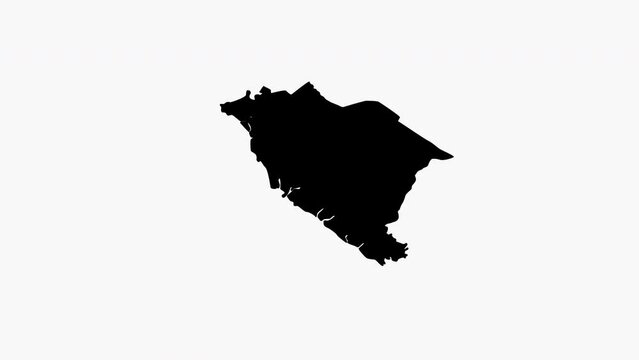 animated video of a map of Melaka City in Malaysia