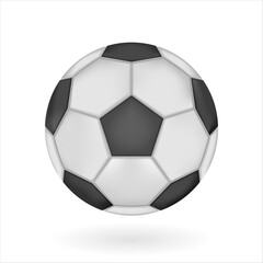 Realistic soccer ball isolated on white background. Vector illustration.