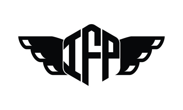 IFP polygon wings logo design vector template.