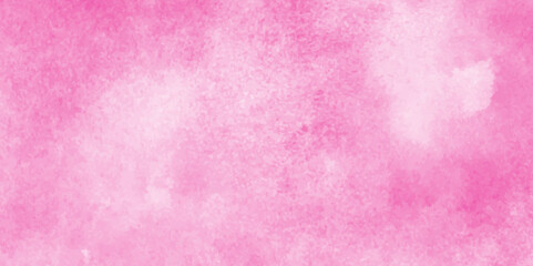 Beautiful and cloudy watercolor painting on old paper texture, Ink effect light magenta color shades gradient pink watercolor background, Bright pastel pink colored painted grunge texture background.
