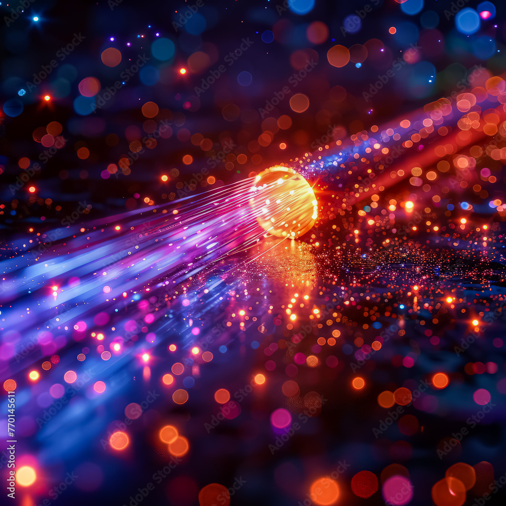 Poster a glowing wire is surrounded by a cloud of sparks. concept of energy and excitement, as if the wire 