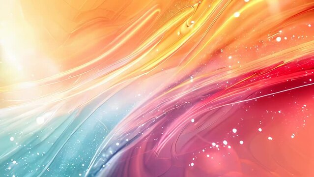 Abstract colorful background with smooth lines and sparkles. Vector illustration.