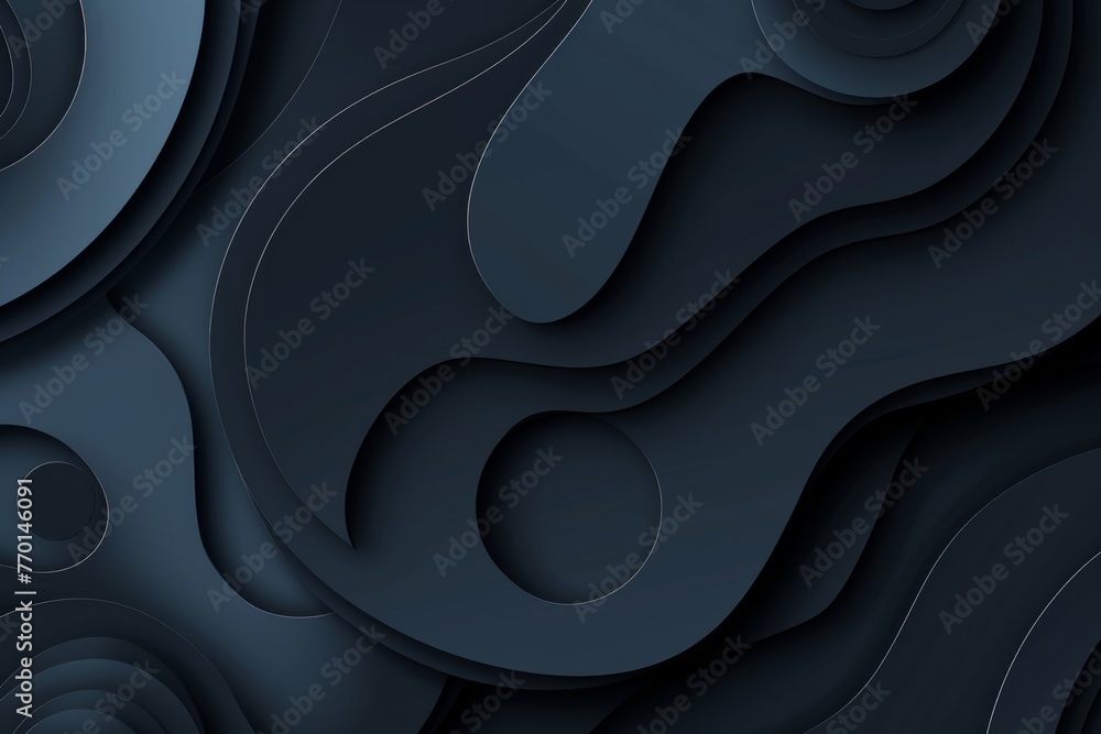 Poster abstract waves and patterns on a modern black and blue canvas. elegant fusion backdrop.