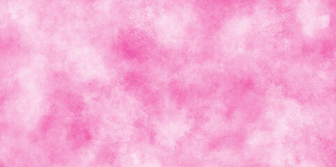 Beautiful and cloudy watercolor painting on old paper texture, Ink effect light magenta color shades gradient pink watercolor background, Bright pastel pink colored painted grunge texture background.