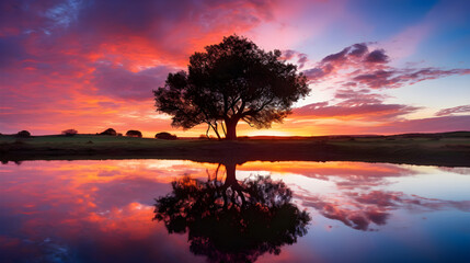 Fototapeta na wymiar Patchwork Sky: Reverie of a Countryside Sunset