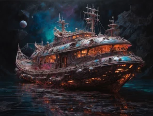 Deurstickers old ship wreck © Jill