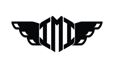 IMI polygon wings logo design vector template. - obrazy, fototapety, plakaty