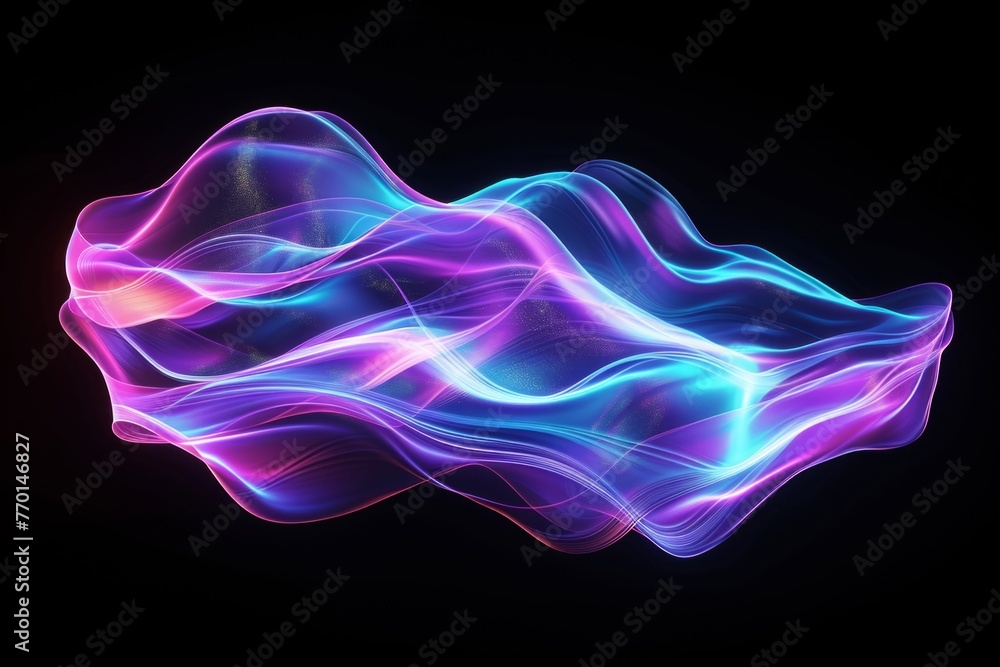 Aufkleber experience futuristic vibes with the mesmerizing motion of an abstract holographic neon wave.