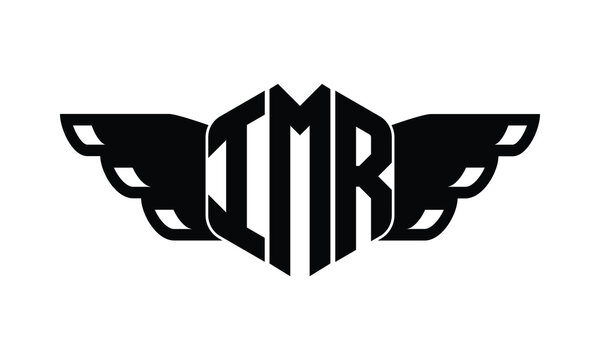 IMR polygon wings logo design vector template.