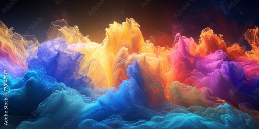 Poster harmony in motion abstract multicolor visualization
