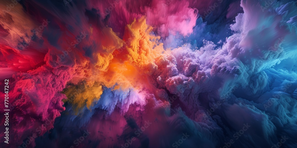 Poster harmony in motion depicted through an abstract multicolor visualization.