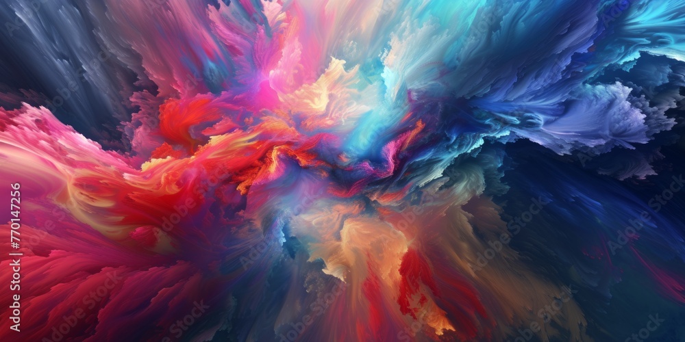 Poster illustrating harmony in motion with an abstract multicolor visualization.