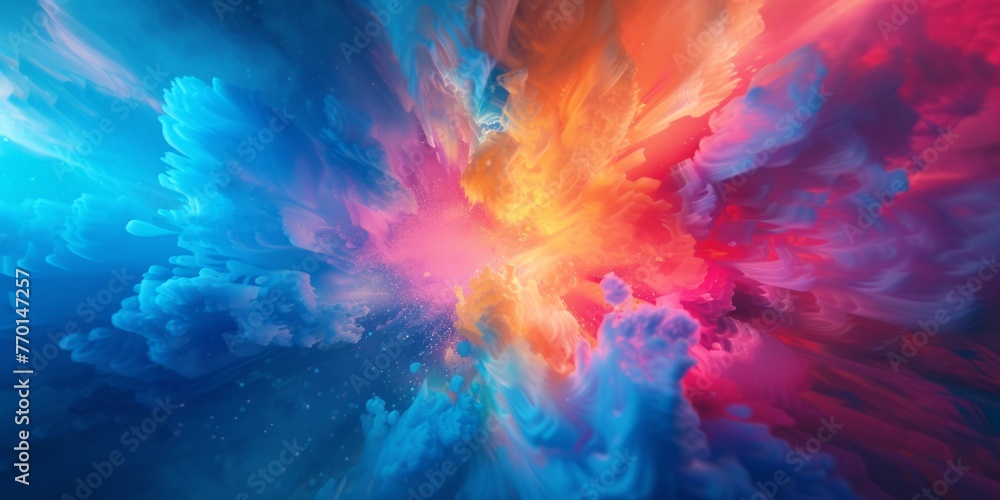 Poster an abstract multicolor visualization capturing the essence of harmony in motion.