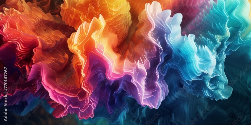 Poster harmony in motion abstract multicolor visualization