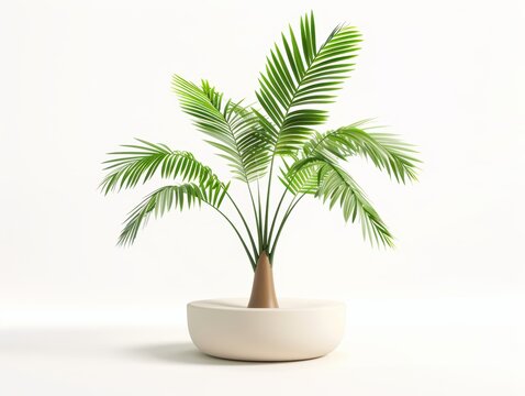 isolated palm tree, 3d illustration